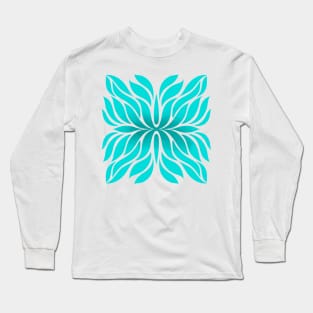 Aqua wave doodle Long Sleeve T-Shirt